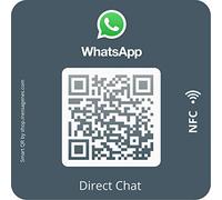 MESSAGENES | Pegatina Whatsapp QR y NFC Personalizable | 1 Unidad Cuadrada | NFC y QR Reutilizable | Conecta a tus Clientes con Whatsapp | Solución para Recepciones | Ideal Negocios, Camping, Hotel
