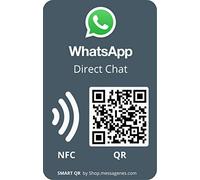 MESSAGENES | Pegatina Whatsapp QR y NFC Personalizable | 1 Unidad Tamaño Tarjeta NFC Reutilizable | Conecta a tus Clientes con Whatsapp | Solución para Recepciones | Ideal Negocios, Hoteles, Camping