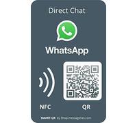 MESSAGENES | Pegatina Whatsapp QR y NFC Personalizable | Pack 3 Unidades Tamaño Tarjeta NFC Reutilizable | Conecta a tus Clientes con Whatsapp | Solución para Recepciones | Negocios, Hotel, Camping