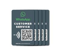 MESSAGENES | Pegatina Whatsapp QR y NFC Personalizable Recepción | 5 Unidades Pegatina Tamaño Tarjeta NFC Reutilizable | Conecta a tus Clientes con Whatsapp | Solución para Recepciones
