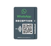 MESSAGENES | Pegatina Whatsapp QR y NFC Personalizable | Servicio Atención al Cliente | 2 Unidades Pegatina Tamaño Tarjeta NFC | Conecta a tus Clientes con Whatsapp | Solución para Recepciones