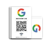 MESSAGENES | Tarjeta PVC QR y NFC Para Reseñas Google | Pack 2 Unidades 8,6 x 5,5cm | Gana Reseñas Con Placa Código