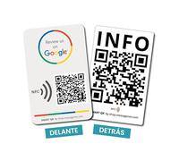 MESSAGENES | Tarjeta PVC Reseñas Google QR y NFC | Tarjeta Placa Codigo QR Reseñas Google + Info | 1 Unidad | Tarjeta de Negocio QR y NFC Google + Info | Consigue Reseñas con la Tarjeta NFC Google