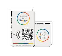 MESSAGENES | Tarjeta PVC Reseñas Google QR y NFC | Tarjeta Placa Codigo QR Reseñas Google + Info | PACK 2 Unidades | Tarjeta de Negocio QR y NFC Google + Info | Gana Reseñas con la Tarjeta NFC Google