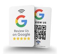 MESSAGENES | Tarjeta PVC Reseñas Google QR y NFC | Tarjeta Placa Código QR Reseñas Google | Pack 5 Unidades 8,6 x 5,5cm | Tarjeta de Negocio QR y NFC Google | Gana Reseñas con la Tarjeta NFC Google