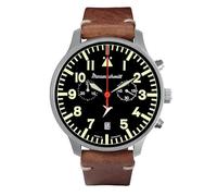 Messerschmitt Aristo ME-3H270-VL Reloj de piloto para hombre, cronógrafo, piel