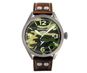 Messerschmitt Aristo ME-43Army - Reloj de aviador para hombre (piel), diseño vintage