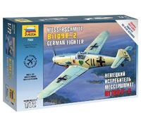 Messerschmitt Bf 109 F-2 German Fighter 1:72 Plástico Modelo Kit Zvezda
