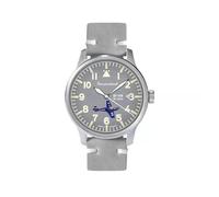 Messerschmitt ME42CH-M - Reloj de pulsera para hombre, elegancia y precisión, esfera lacada gris en combinación con la caja de acero inoxidable satinado, diámetro de 42 mm, correa de piel, fabricado