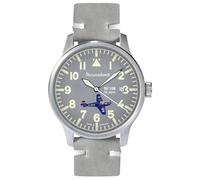Messerschmitt ME42CH-M - Reloj de pulsera para hombre, elegancia y precisión, esfera lacada gris en combinación con la caja de acero inoxidable satinado, diámetro de 42 mm, correa de piel, fabricado