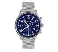 Messerschmitt Reloj de aviador para hombre, cronógrafo, correa de malla ME42CH-M
