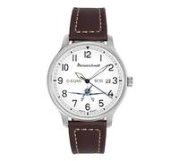 Messerschmitt Reloj de hombre M35 de cuarzo con correa de cuero negro M-35Q-SL