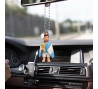 Messi Car Hanging - Figura de campeón de la Copa Mundial 2022 - Regalo coleccionable de fútbol - Accesorios de coche Messi 2D