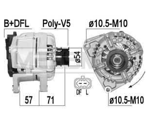 MESSMER Generador 120A 14V para Opel Zafira B 1.8 1.6