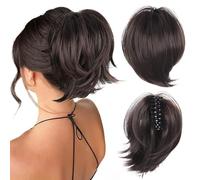 Messy Bun Hair Piece, Claw Clip Ponytail Bun, Bun Ponytail Extensions, Thick Soft Natural Looking Daily, Natural Straight Synthetic Fully Fake Hairpieces For Women Girls (6A)