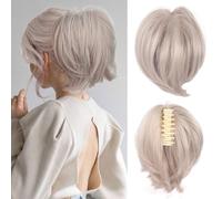 Messy Bun Hair Piece, Claw Clip Ponytail Bun, Bun Ponytail Extensions, Thick Soft Natural Looking Daily, Natural Straight Synthetic Fully Fake Hairpieces For Women Girls (4503)