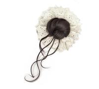 Messy Bun Hair Piece, Women Lace Updo Bun Hair Pieces, Polyester Elastic Ponytail Holder Hairbands Wigs for Party, Dating, Banquet, Wedding, Casual Event, and Outdoor, 18cm
