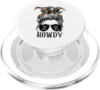 Messy Bun Hat Howdy Rodeo Western Country Southern Cowgirl PopSockets PopGrip para MagSafe