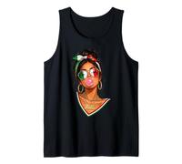 Messy Bun Ragazza Italiana Bandera Italiana Chica Gafas Italia Camiseta sin Mangas