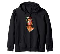 Messy Bun Ragazza Italiana Bandera Italiana Chica Gafas Italia Sudadera con Capucha