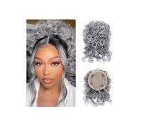 Messy Bun Short Curly Ponytail Extension Elastic Drawstring Loose Hair Bun Hair Bun Hair Pieces for Women Synthetic Fiber Bun Extension Ponytail Extension (Silver Grey)