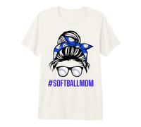 Messy Bun Softbol Mamá Vida Divertido Mamá Mujeres Deporte Madre Camiseta Premium