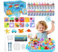 MestectPET Set Magic Water Gel, 55 Piezas Kit de Elfo Mágico de Agua Gelz con 20 Geles 16 Moldes, Juguetes Squishy Creativos Regalos de Cumpleaños y Navidad para Niños y Niñas a Partir de 3 Años