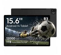 MESWAO Tableta Android 14 de 15.6 pulgadas, tableta grande 2025 con pantalla grande IPS HD 1080, 8 núcleos, 6 GB + 128 GB, compatible con tarjeta TF de 512 G, batería de larga duración de 12000 mAh