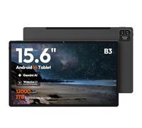 MESWAO Tableta Android 14 de 15.6 pulgadas, tableta grande 2025 con pantalla grande IPS HD 1080, 8 núcleos, 6 GB + 128 GB, compatible con tarjeta TF de 512 G, batería de larga duración de 12000 mAh