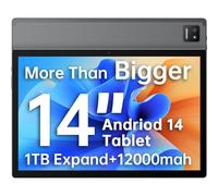 MESWAO Tableta Android de 14 pulgadas, tableta grande con pantalla grande IPS FHD de 1920 x 1200, CPU de 8 núcleos, RAM 6 GB, ROM 128 GB, soporta tarjeta TF máxima de 1 TB, batería grande de 12000 mAh