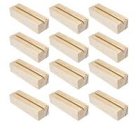 Mesybveo 12 Piezas Soportes para Tarjetas de Madera, Tarjetero para menú fabricado en madera de haya, Titular de la tarjeta de posición, clip de la foto, para bodas, restaurantes, conferencias