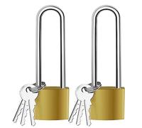 Mesybveo 2 Piezas Candado Arco largo, 32mm Candado de Seguridad con 6 Llaves, Ofrece Mayor Espacio De Cierre, Doble cierre,para taquillas, Candados de Bicicletas, Puertas y Ventanas