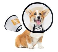 Mesybveo 2 Piezas Collar Isabelino Perro de Plástico, Collarín para Mascotas, Conos de Recuperación para Mascotas, Cuello Protector Anti-Mordida Collar de Cono Ajustable, para Perro y Gato (18-27 cm)
