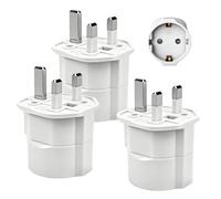 Mesybveo 3 Piezas Adaptador Enchufe UK, Adaptador Tipo G, Inglaterra Adaptador de Viaje, Enchufe Tipo G, EU to UK Plug Adapter para Escocia, Irlanda, Maldivas, Dubai, Singapur, Hong Kong