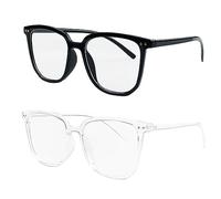 Mesybveo Gafas Anti Luz Azul 2 Pack Lectura, Antifatiga, Sin Graduar | Ligeras para Hombre y Mujer