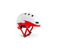 MET M3HM110M0BI1 Casco, Unisex Adulto, Blanco/Rojo, M
