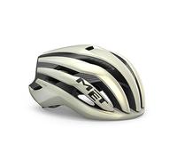 MET Trenta 3K Carbon MIPS Perforamce - Casco de Ciclismo de Carretera, Color Vainilla Mate, Color Dorado Hielo, Talla 52-56 cm