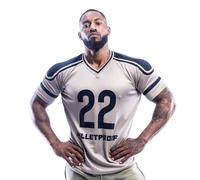 Met-X Camiseta de Gran tamaño para Hombre, Estilo de fútbol Americano NFL, 100% poliéster, Grey and Navy, S