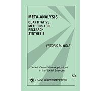Meta-Analysis: Quantitative Methods For Research Synthesis: 59 (Quantitative Applications in the Social Sciences)