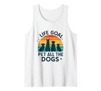 Meta de Vida Acariciar a Todos los Perros Atardecer Retro Camiseta sin Mangas
