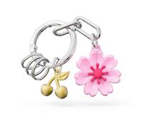 Meta[l]morfosis - Llavero con colgante de flor de cerezo, acero inoxidable, acabado epoxi, diseño en miniatura, tema floral