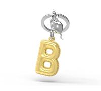 Meta[l]morphose METALMORPHOSE MTM10B - Llavero, diseño de balón de helio dorado letra B con colgante de globo plateado