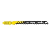 Metabo 623633000 623633000-Blister de 5 Hojas de Sierra de calar para Madera: Dura, Blanda: Corte rápido 5-50 mm/Afil, HCS 74 mm