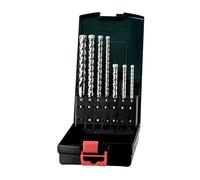 Metabo 626245000 626245000-Estuche de Brocas SDS-Plus Pro 4" Premium, Ø 5 x 115 mm 6 x 115 mm 8 x 115 mm 6 x 165 mm 8 x 165 mm 10 x 165 mm 12 x 160 mm, Set de 7 Piezas