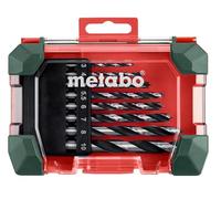 Metabo 626705000 626705000-Estuche Madera 8 Piezas 1 Broca de Cada uno de los siguientes diámetros: 3 4 5 5,5 6 7 8 y 10 mm