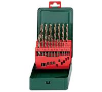 Metabo 627157000 627157000-Estuche metálico, 19 Piezas Broca para Metal HSS-Co, Afilado en Cruz de 135º diámetros de 1,0 a 100,0 mm x 0,5 mm