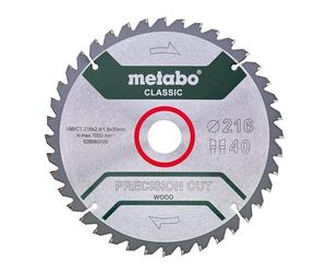 Metabo 628060000 628060000-Hoja de Sierra Metal Duro HW/CT Precision Cut 216 x 30 mm Dientes 48 WZ, 5º neg