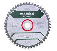 Metabo 628061000 628061000-Hoja de Sierra Metal Duro HW/CT Precision Cut 254 x 30 mm Dientes 48 WZ, 5º neg