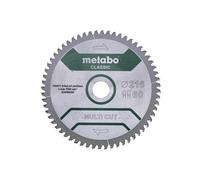 Metabo Disco sierra circular HW/CT 216 x 30 x 2,4/1,8, Número de dientes 60, dientes planos trapezoidales, Ángulo de inclinación 5° neg