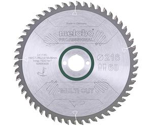 Metabo 628083000 628083000-Hoja de Sierra Metal Duro HW/CT Precision Cut 216 x 30 mm Dientes 83 FZ/TZ, 216x30
